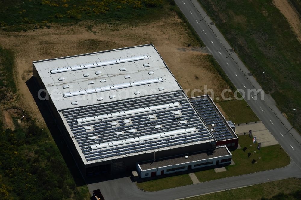 Aerial image Schwerin - Building and production halls on the premises of PTS-precision GmbH an der Ludwig-Boelkow-Strasse in Schwerin in the state Mecklenburg - Western Pomerania