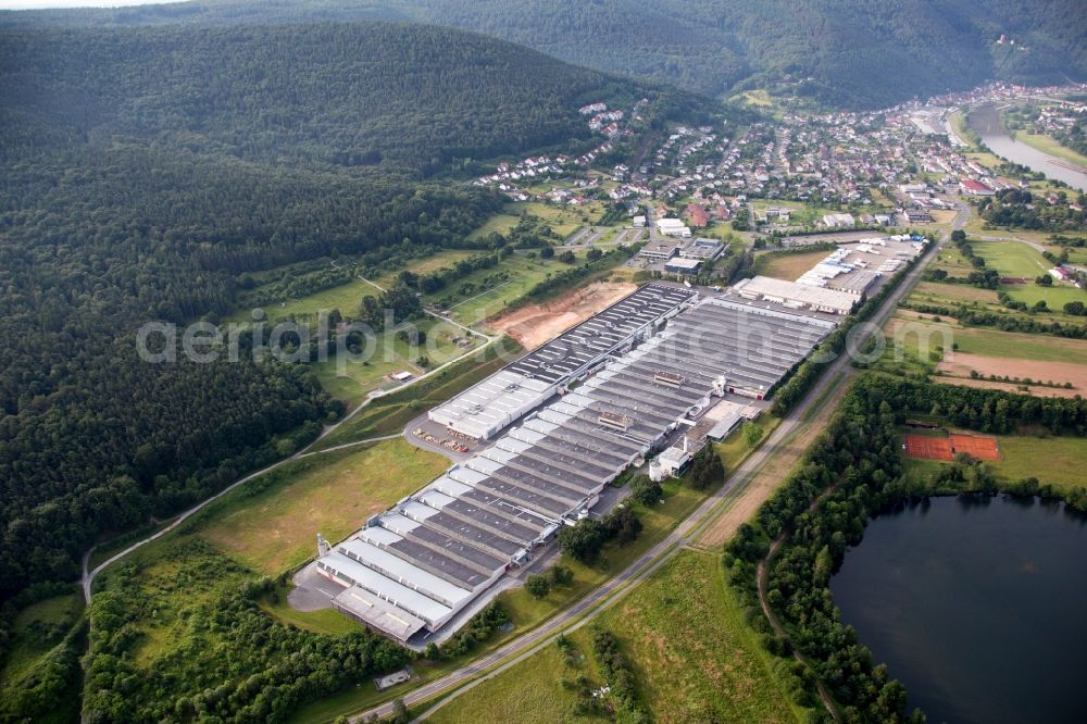 Aerial image Freudenberg - Building and production halls on the premises of Rauch Moebelwerke GmbH in Freudenberg in the state Baden-Wuerttemberg, Germany