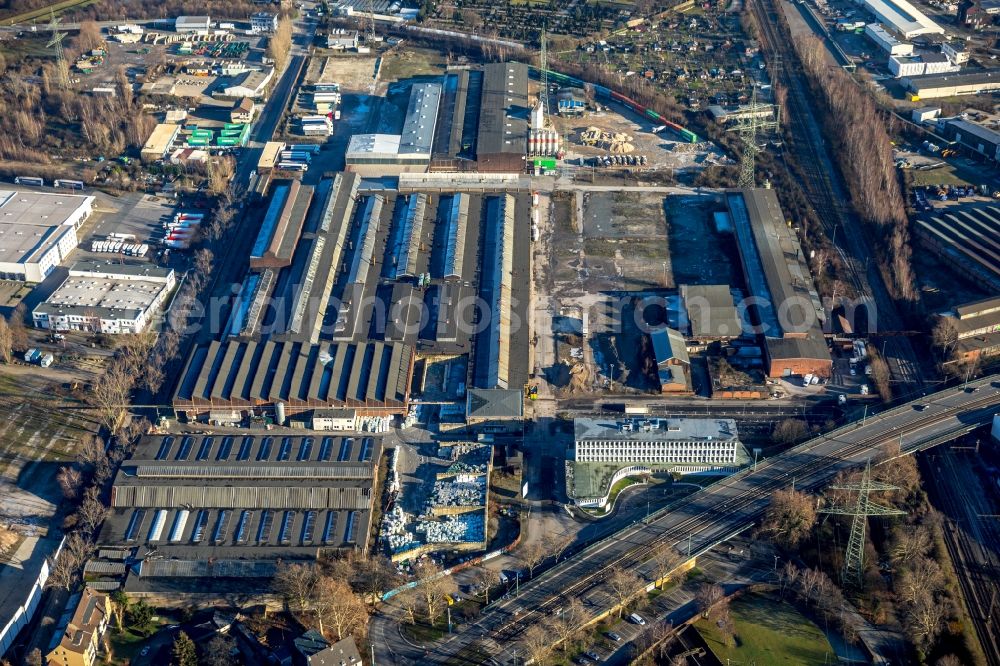 Aerial image Gelsenkirchen - Building and production halls on the premises of REMONDIS Recycling GmbH & Co. KG on Kurt-Schumacher-Strasse in Gelsenkirchen in the state North Rhine-Westphalia, Germany