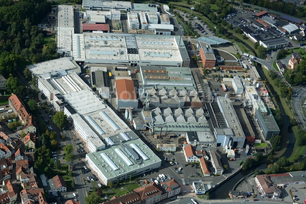 Aerial photograph Lohr am Main - Building and production halls on the premises of Rexroth Guss Zum Eisengiesser in Lohr am Main in the state Bavaria