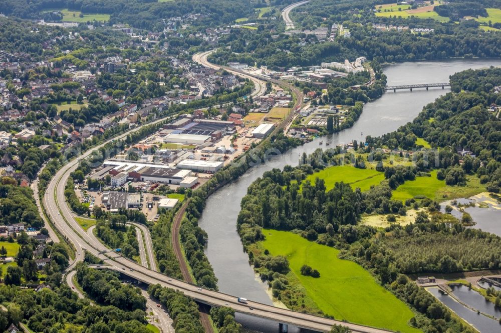 Essen from the bird's eye view: Building and production halls on the premises of Roehrenwerk Kupferdreh Carl Hamm GmbH in Essen in the state North Rhine-Westphalia, Germany