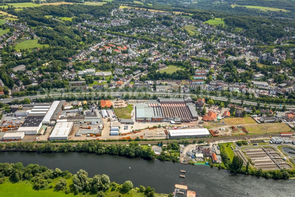 Aerial image Essen - Building and production halls on the premises of Roehrenwerk Kupferdreh Carl Hamm GmbH in Essen in the state North Rhine-Westphalia, Germany