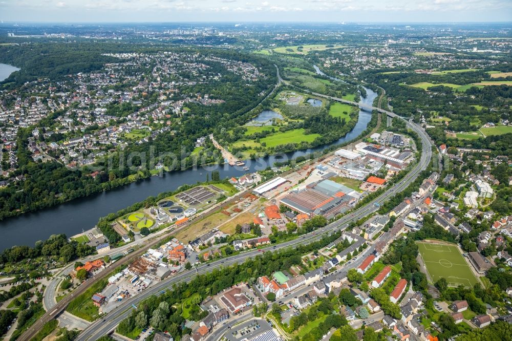 Aerial photograph Essen - Building and production halls on the premises of Roehrenwerk Kupferdreh Carl Hamm GmbH in Essen in the state North Rhine-Westphalia, Germany