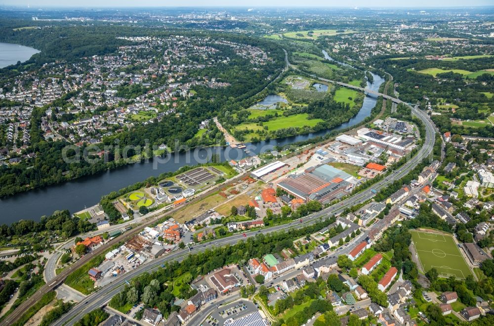 Essen from the bird's eye view: Building and production halls on the premises of Roehrenwerk Kupferdreh Carl Hamm GmbH in Essen in the state North Rhine-Westphalia, Germany