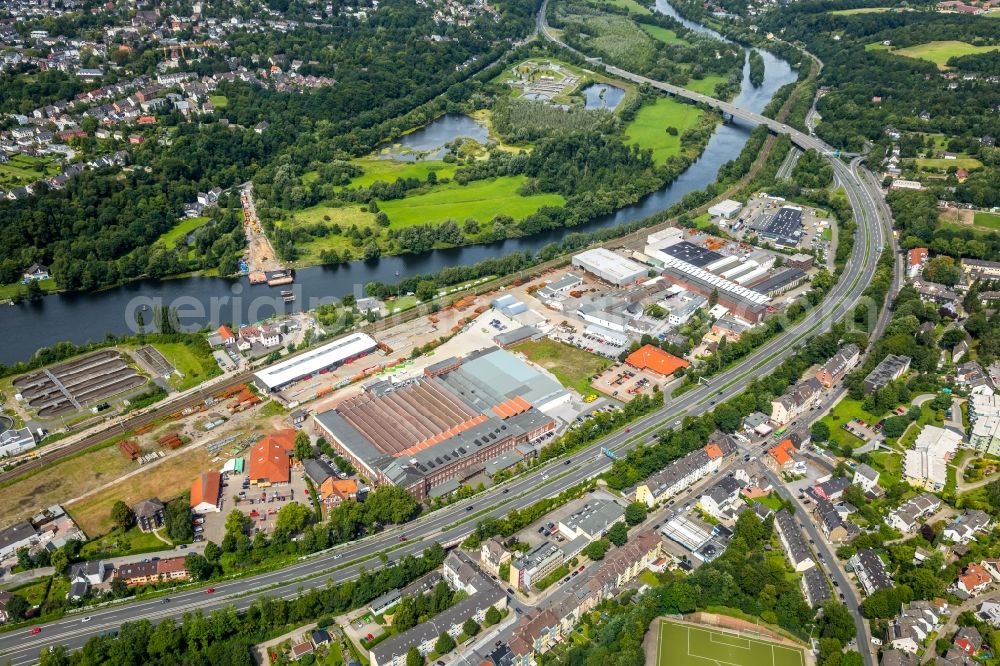 Aerial image Essen - Building and production halls on the premises of Roehrenwerk Kupferdreh Carl Hamm GmbH in Essen in the state North Rhine-Westphalia, Germany