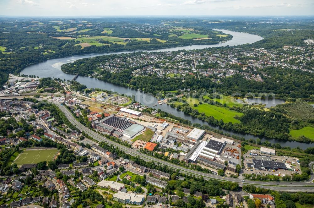 Essen from above - Building and production halls on the premises of Roehrenwerk Kupferdreh Carl Hamm GmbH in Essen in the state North Rhine-Westphalia, Germany