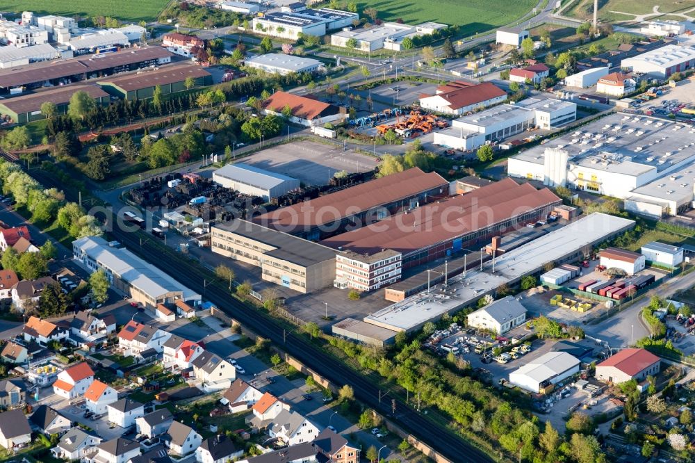 Stockstadt am Rhein from above - Building and production halls on the premises of Rmig Nold GmbH in Stockstadt am Rhein in the state Hesse, Germany