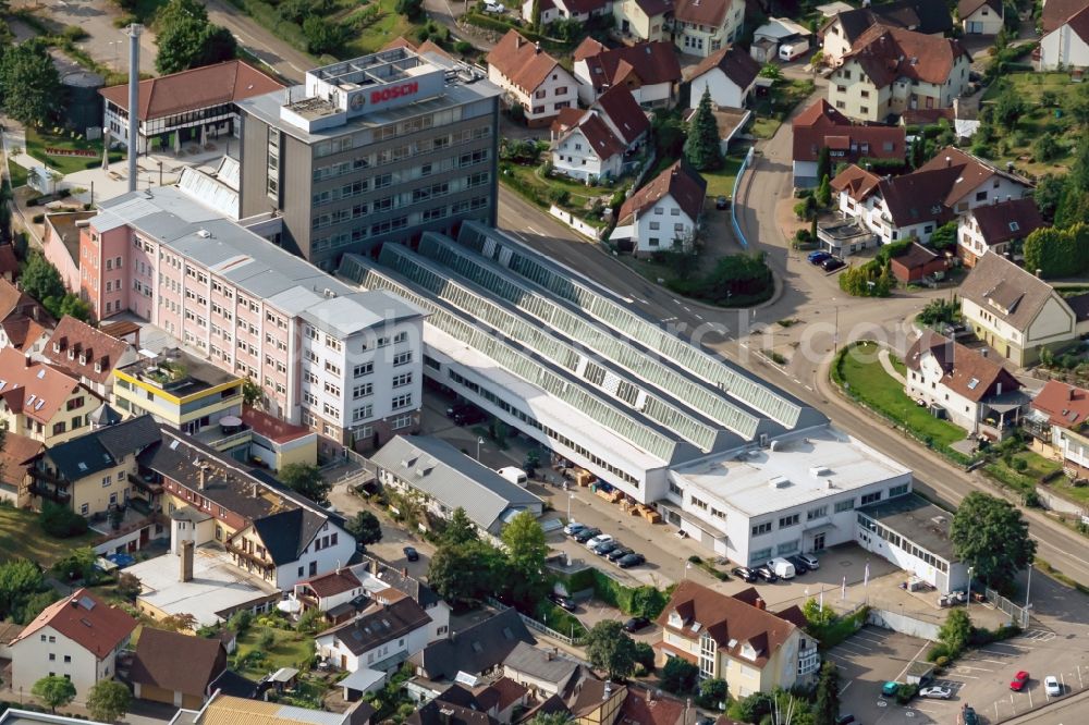 Bühlertal from above - Building and production halls on the premises of Robert Bosch GmbH in Buehlertal in the state Baden-Wurttemberg, Germany