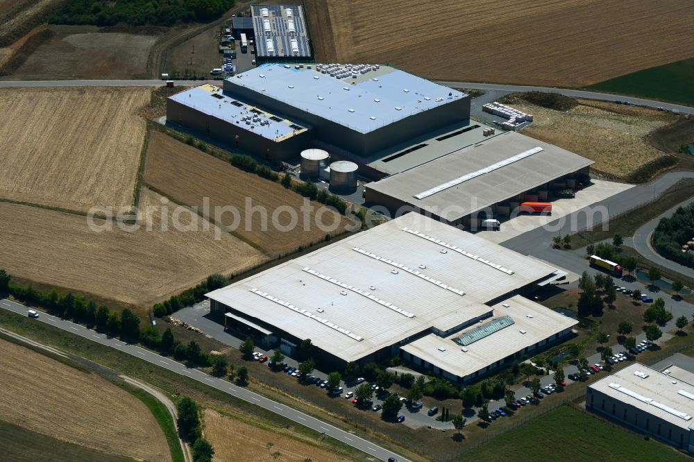 Boxberg from the bird's eye view: Building and production halls on the premises of ruck Ventilatoren GmbH on street Max-Planck-Strasse in Boxberg in the state Baden-Wuerttemberg, Germany