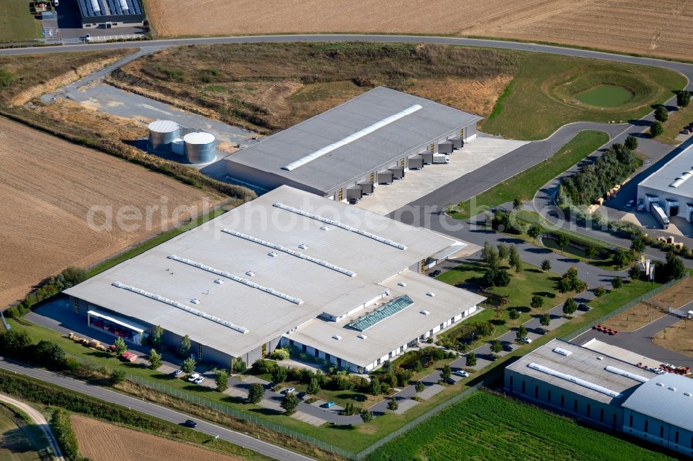 Aerial image Boxberg - Building and production halls on the premises of ruck Ventilatoren GmbH in the Max-Planck-Strasse in Boxberg in the state Baden-Wurttemberg, Germany