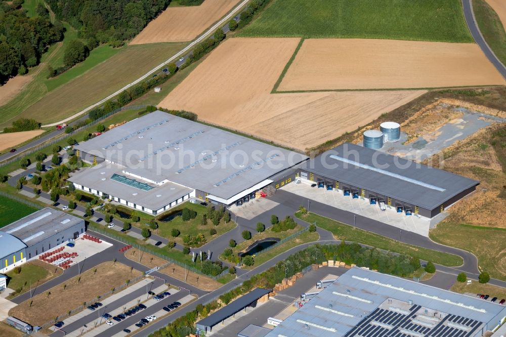 Boxberg from the bird's eye view: Building and production halls on the premises of ruck Ventilatoren GmbH in the Max-Planck-Strasse in Boxberg in the state Baden-Wurttemberg, Germany