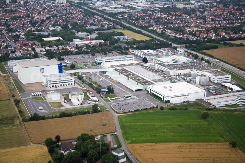 Aerial photograph Eppelheim - Building and production halls on the premises of Rudolf Wild GmbH & Co. KG (Capri-Sonne) in Eppelheim in the state Baden-Wuerttemberg