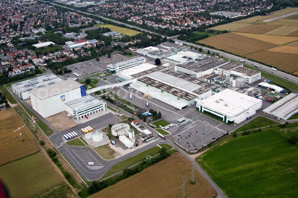 Eppelheim from above - Building and production halls on the premises of Rudolf Wild GmbH & Co. KG (Capri-Sonne) in Eppelheim in the state Baden-Wuerttemberg