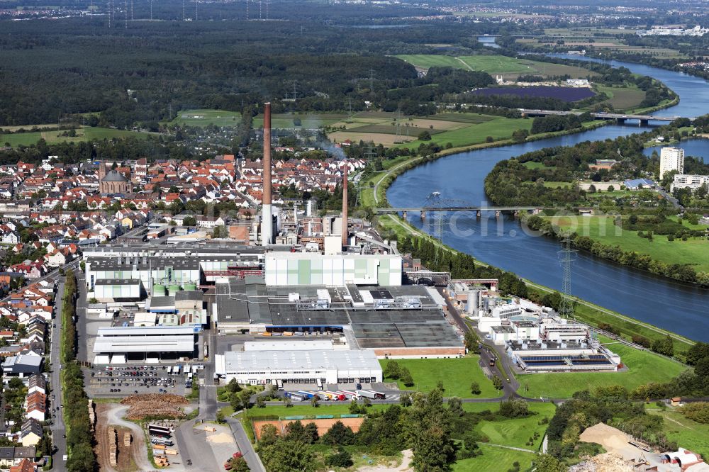 Aerial photograph Stockstadt am Main - Building and production halls on the premises of Sappi Stockstadt GmbH in Stockstadt am Main in the state Bavaria, Germany