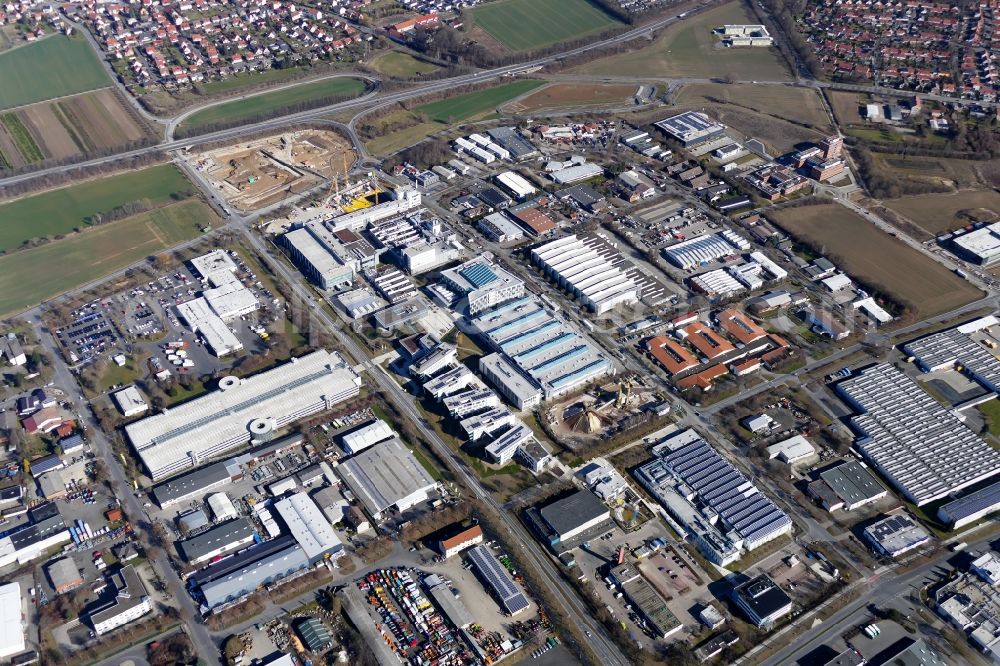 Aerial photograph Göttingen - Building and production halls on the premises of Sartorius AG in Goettingen in the state Lower Saxony, Germany