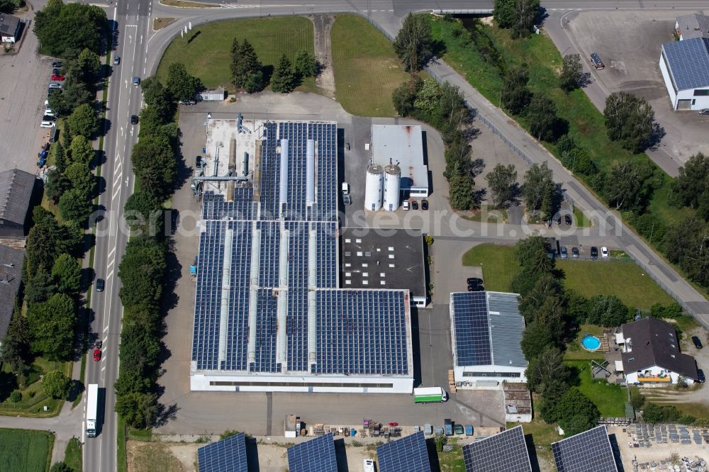 Aerial image Meßkirch - Building and production halls on the premises Schaal Kunstoff - and Lacktechnik GmbH & Co.KG on Industriestrasse in Messkirch in the state Baden-Wuerttemberg, Germany