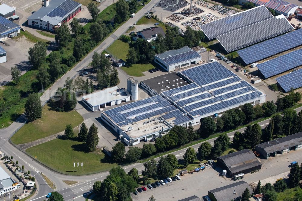 Aerial photograph Meßkirch - Building and production halls on the premises Schaal Kunstoff - and Lacktechnik GmbH & Co.KG on Industriestrasse in Messkirch in the state Baden-Wuerttemberg, Germany