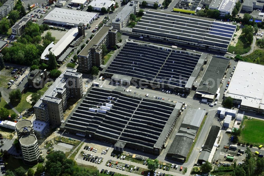 Aerial photograph Berlin - Building and production halls on the premises of Schindler Deutschland AG & Co. KG on Schindler-Platz in the district Mariendorf in Berlin, Germany