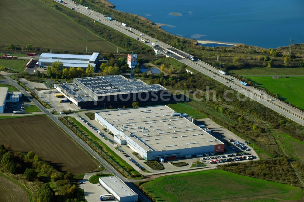 Aerial photograph Magdeburg - Building and production halls on the premises of Schuberth GmbH on Stegelitzer Strasse in the district Gewerbegebiet Nord in Magdeburg in the state Saxony-Anhalt, Germany