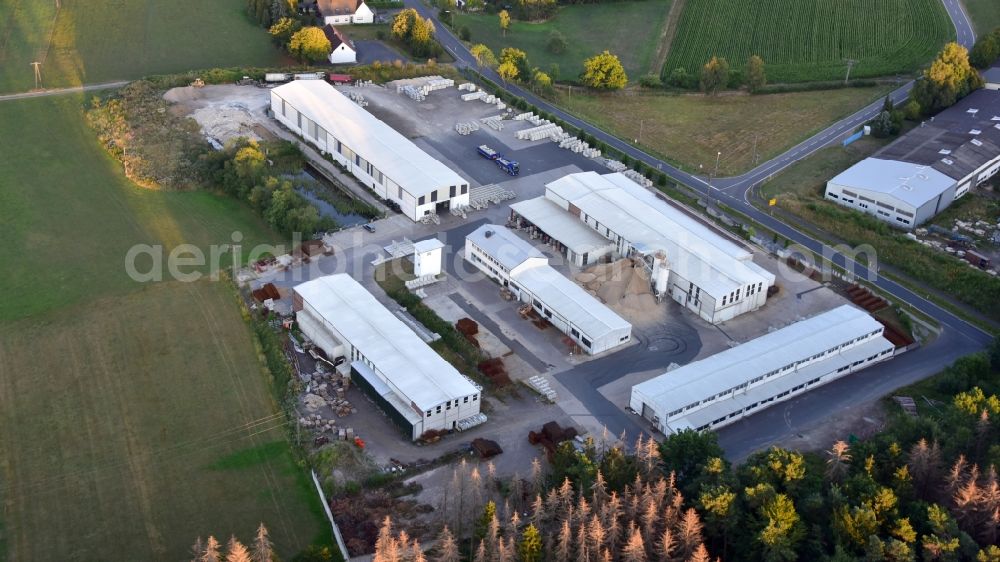 Aerial photograph Schöneberg - Building and production halls on the premises of SELING Beton-Naturstein GmbH in Schoeneberg in the state Rhineland-Palatinate, Germany