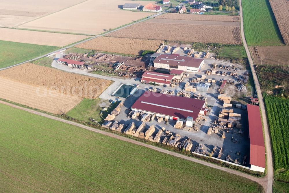 Aerial photograph Niederrœdern - Building and production halls on the premises of sawery and Palett-Maker KOCHER in NiederrA?dern in Grand Est, France