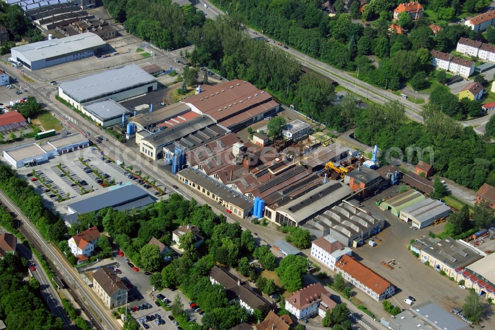 Aerial photograph Aalen - Building and production halls on the premises of SHW AG on Wilhelmstrasse in the district Wasseralfingen in Aalen in the state Baden-Wuerttemberg, Germany