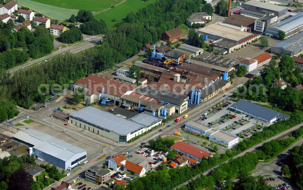 Aalen from the bird's eye view: Building and production halls on the premises of SHW AG on Wilhelmstrasse in the district Wasseralfingen in Aalen in the state Baden-Wuerttemberg, Germany