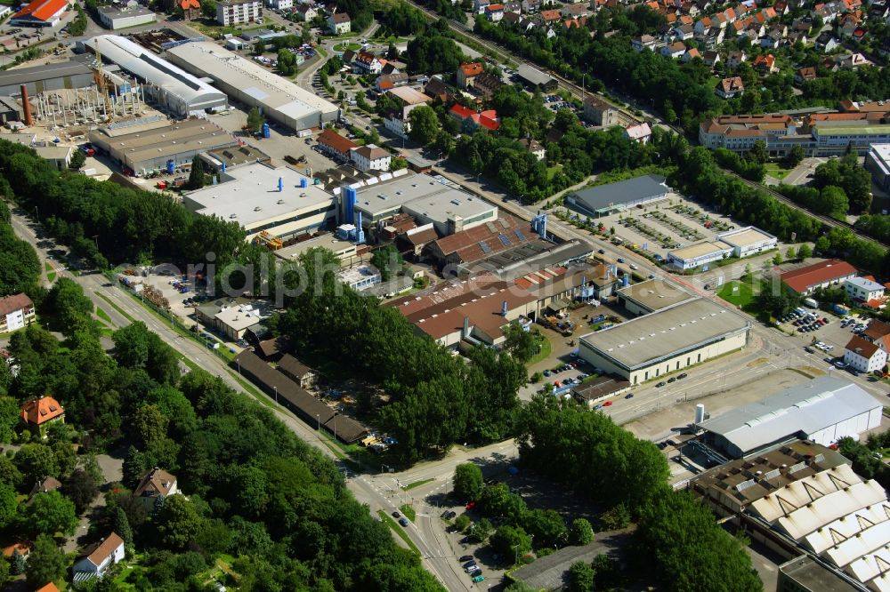 Aalen from the bird's eye view: Building and production halls on the premises of SHW AG on Wilhelmstrasse in the district Wasseralfingen in Aalen in the state Baden-Wuerttemberg, Germany