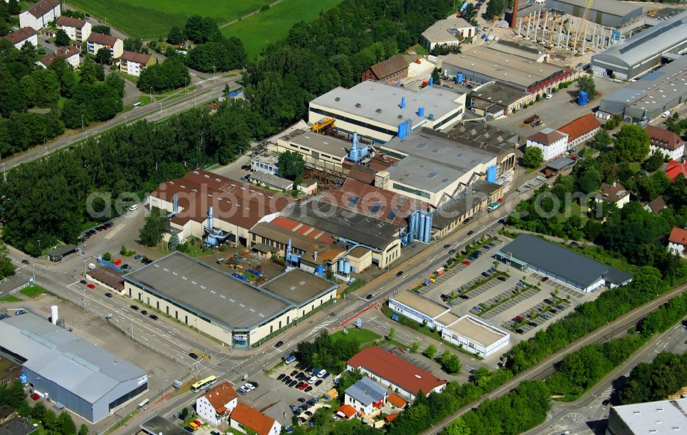 Aerial image Aalen - Building and production halls on the premises of SHW AG on Wilhelmstrasse in the district Wasseralfingen in Aalen in the state Baden-Wuerttemberg, Germany