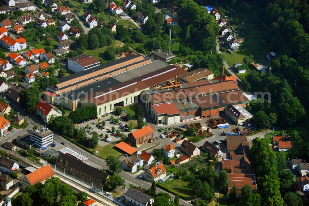 Aerial photograph Königsbronn - Building and production halls on the premises of SHW AG on Ochsenberger Weg in the district Zang in Koenigsbronn in the state Baden-Wuerttemberg, Germany