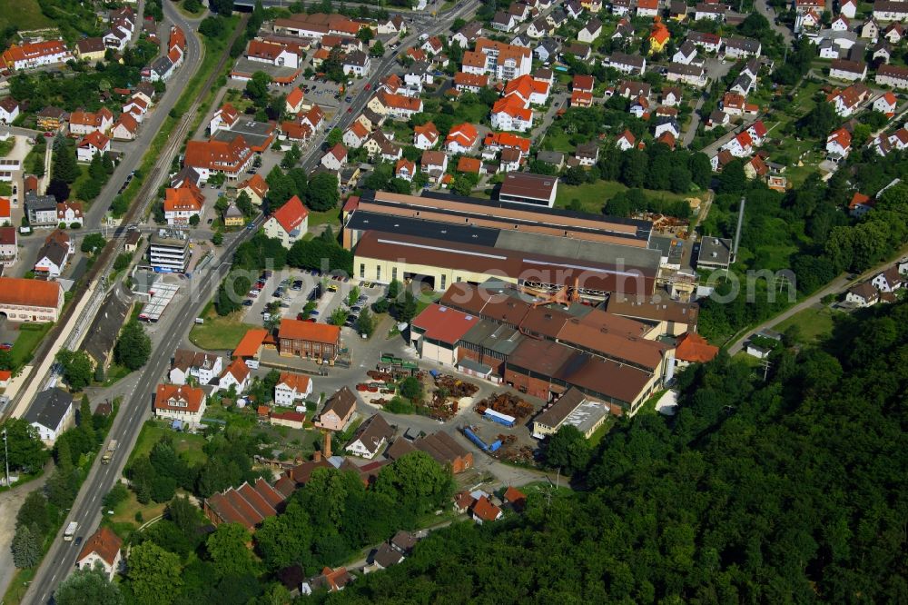 Königsbronn from the bird's eye view: Building and production halls on the premises of SHW AG on Ochsenberger Weg in the district Zang in Koenigsbronn in the state Baden-Wuerttemberg, Germany