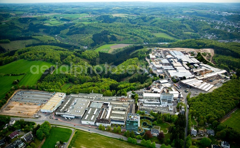 Ennepetal from the bird's eye view: Building and production halls on the premises of Siegfried Jacob Metallwerke GmbH & Co. KG on Jacobstrasse in Ennepetal in the state North Rhine-Westphalia