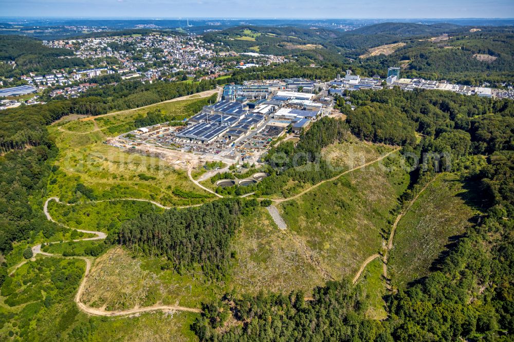 Ennepetal from above - Building and production halls on the premises of Siegfried Jacob Metallwerke GmbH & Co. KG on Jacobstrasse in Ennepetal in the state North Rhine-Westphalia, Germany