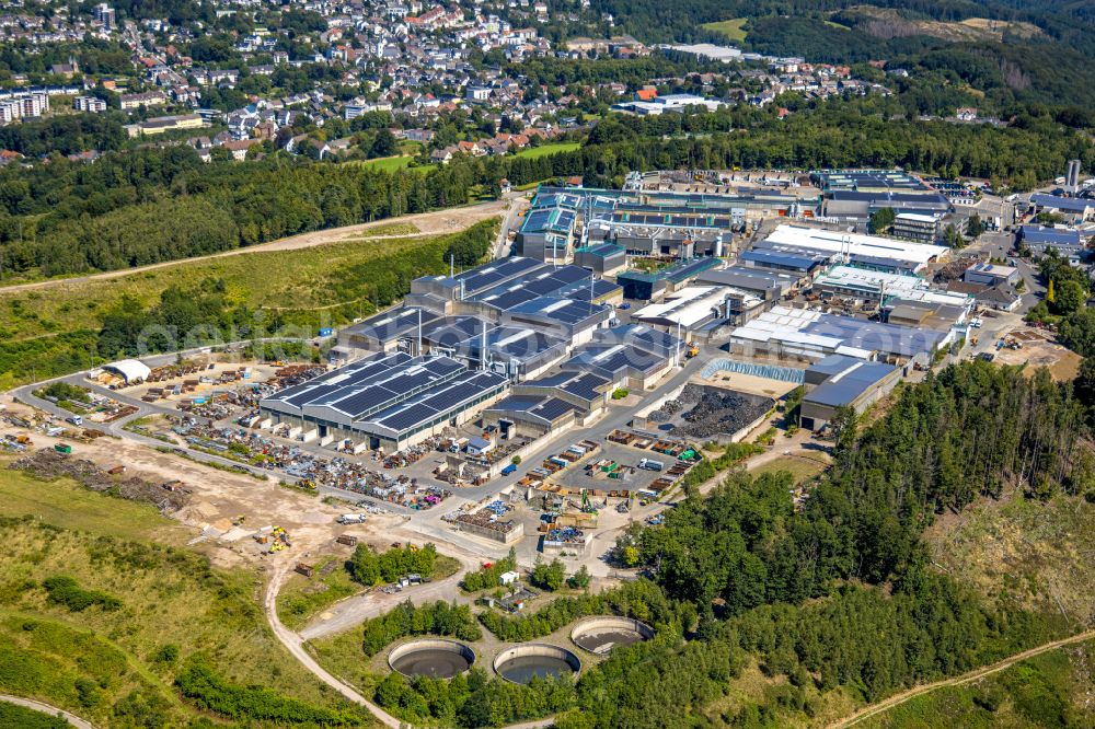 Ennepetal from the bird's eye view: Building and production halls on the premises of Siegfried Jacob Metallwerke GmbH & Co. KG on Jacobstrasse in Ennepetal in the state North Rhine-Westphalia, Germany