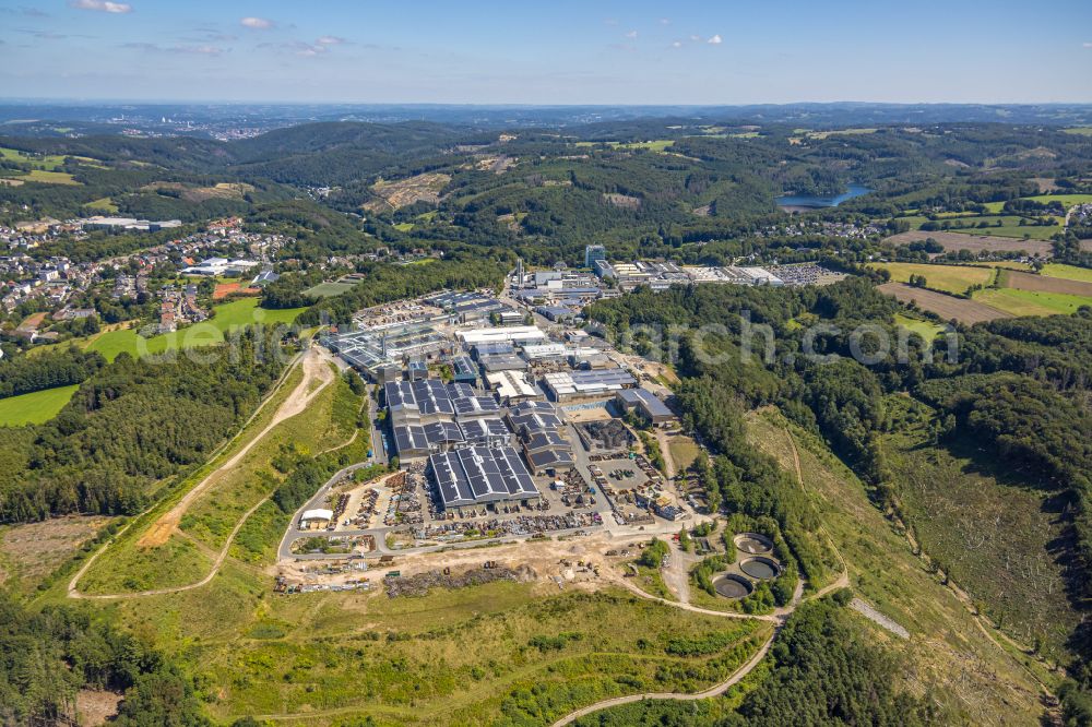 Aerial image Ennepetal - Building and production halls on the premises of Siegfried Jacob Metallwerke GmbH & Co. KG on Jacobstrasse in Ennepetal in the state North Rhine-Westphalia, Germany