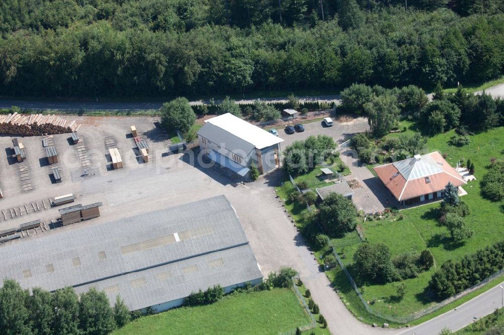 Marxzell from above - Building and production halls on the premises of sIH Holzindustrie GmbH & Co. KG (4 B Holzelemente) in Marxzell in the state Baden-Wuerttemberg