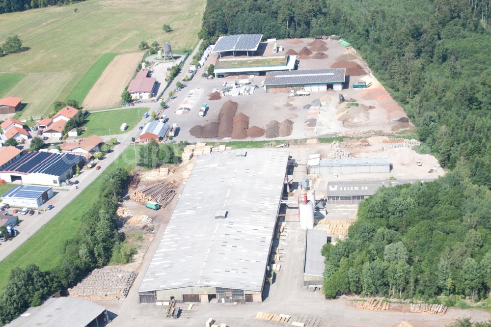 Aerial photograph Marxzell - Building and production halls on the premises of sIH a?? Holzindustrie GmbH & Co. KG (4 B Holzelemente) in Marxzell in the state Baden-Wuerttemberg