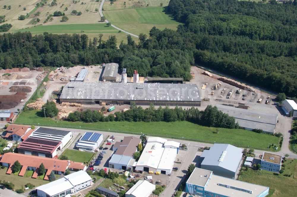 Aerial photograph Marxzell - Building and production halls on the premises of sIH a?? Holzindustrie GmbH & Co. KG (4 B Holzelemente) in Marxzell in the state Baden-Wuerttemberg