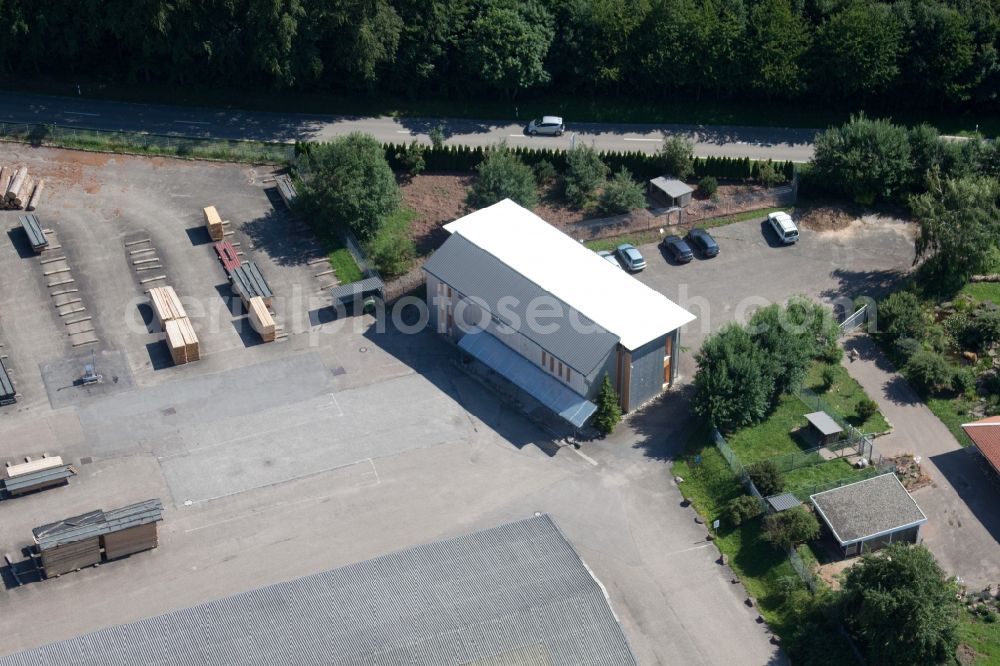 Marxzell from the bird's eye view: Building and production halls on the premises of sIH a?? Holzindustrie GmbH & Co. KG (4 B Holzelemente) in Marxzell in the state Baden-Wuerttemberg