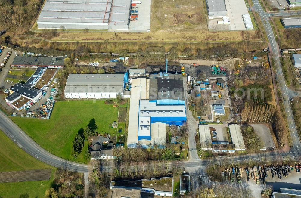 Herne from above - Building and production halls on the premises of Sita Remediation GmbH in street Suedstrasse in the district Wanne-Eickel in Herne in the state North Rhine-Westphalia