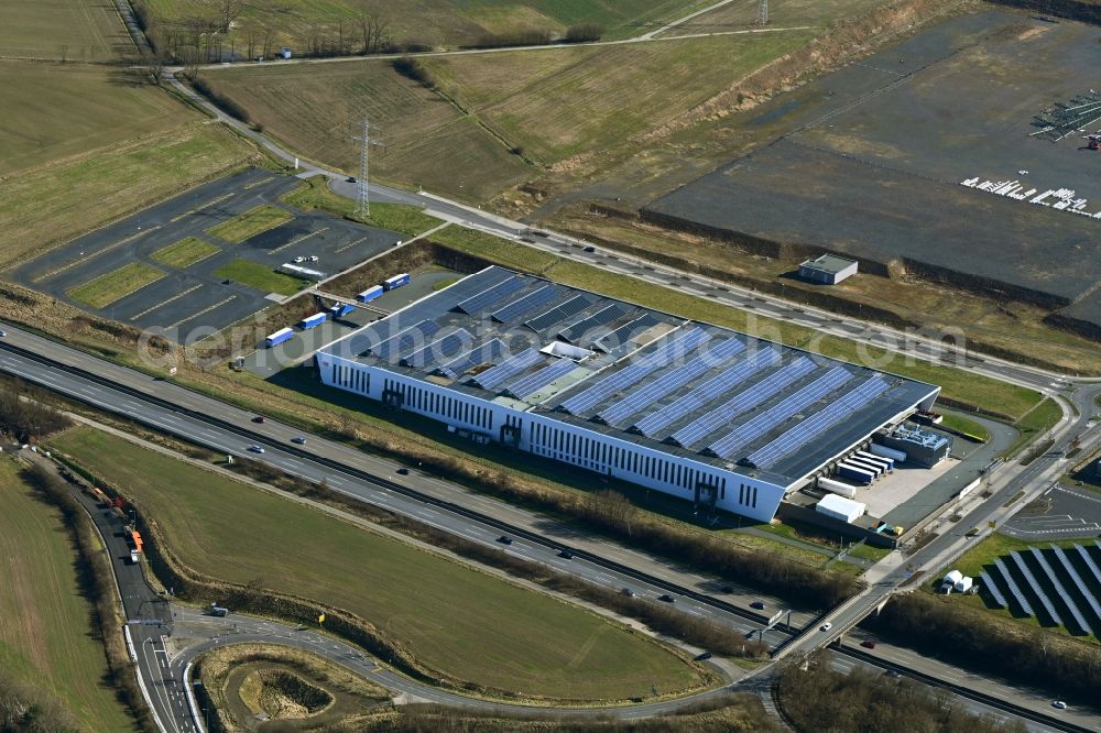 Aerial photograph Niestetal - Building and production halls on the premises of SMA in Niestetal in the state Hesse, Germany