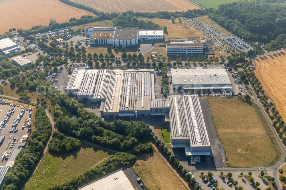 Aerial image Ahlen - Building and production halls on the premises of SMF Spanlose Metall Formung GmbH & Co.KG on Kruppstrasse in Ahlen in the state North Rhine-Westphalia, Germany