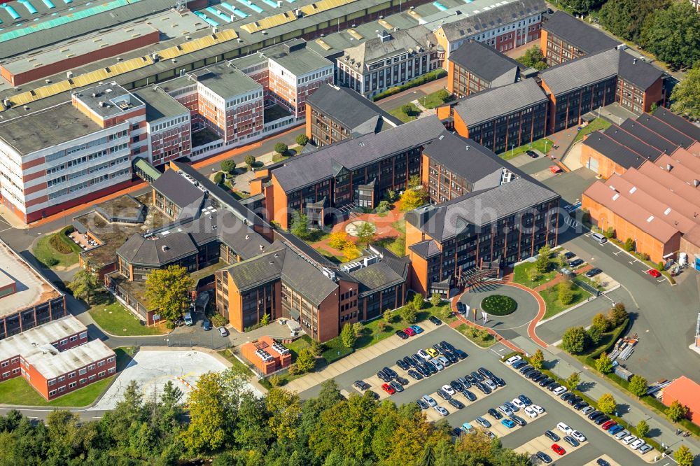 Aerial photograph Dahlbruch - Building and production halls on the premises of SMS group on Wiesenstrasse in Dahlbruch in the state North Rhine-Westphalia, Germany