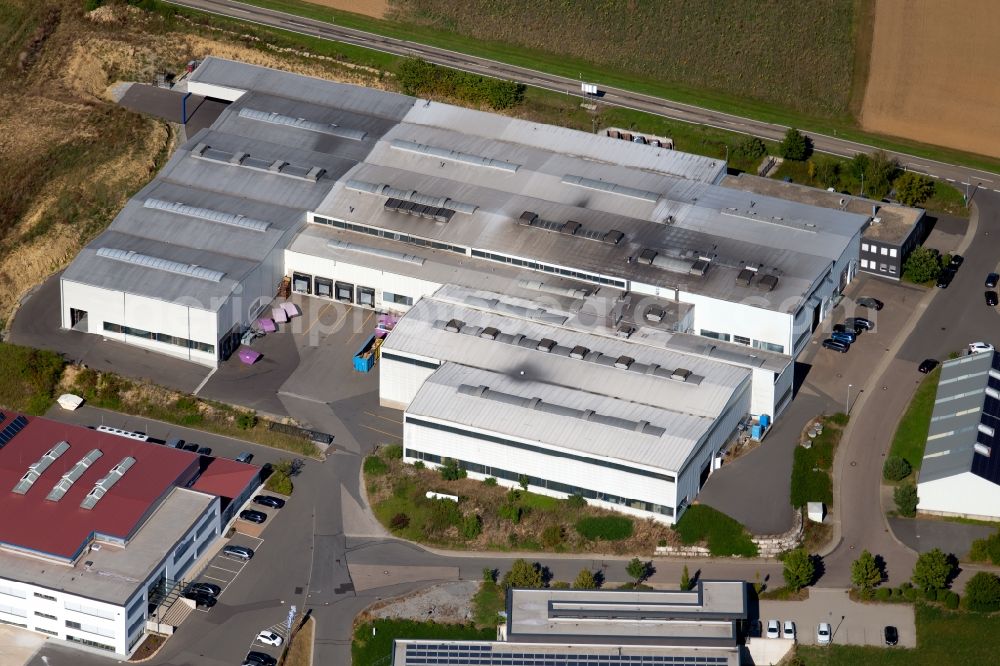 Schöntal from the bird's eye view: Building and production halls on the premises of SMW Druckgiesstechnik GmbH on Rudolf-Diesel-Strasse in Schoental in the state Baden-Wurttemberg, Germany