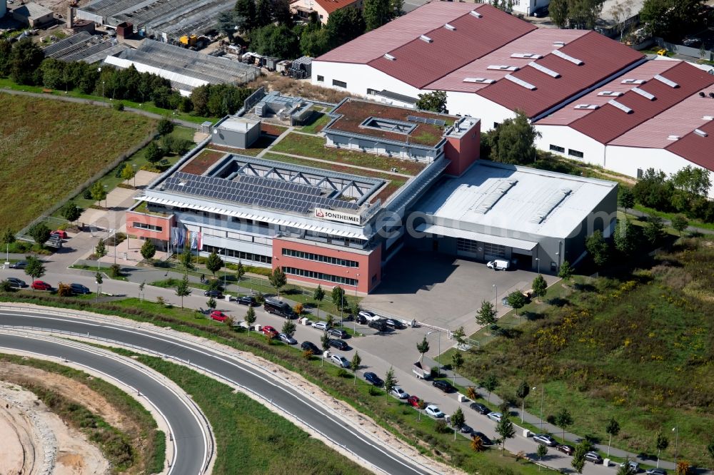 Schwabach from above - Building and production halls on the premises of Sontheimer Elektroschaltgeraete GmbH Wendelsteiner Strasse in Schwabach in the state Bavaria, Germany