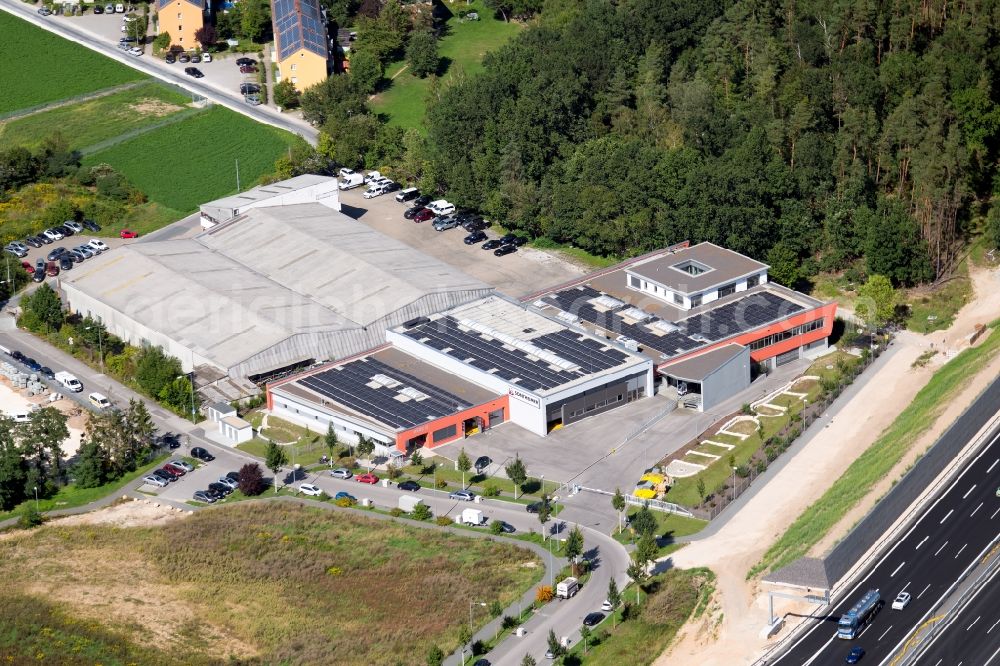 Aerial image Schwabach - Building and production halls on the premises of Sontheimer Elektroschaltgeraete GmbH Wendelsteiner Strasse in Schwabach in the state Bavaria, Germany