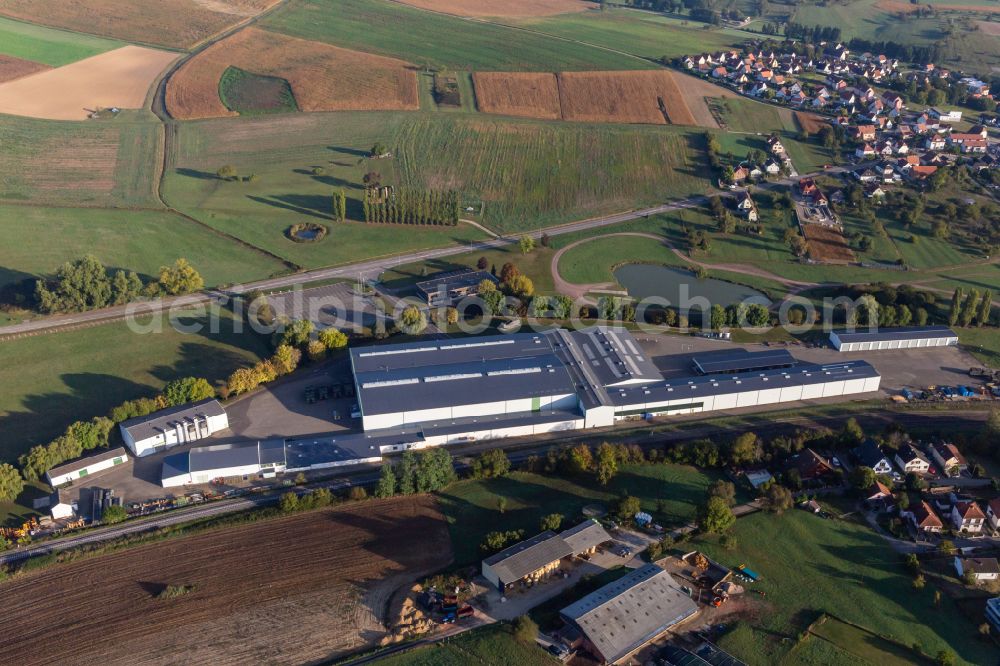 Soultz-sous-Forets from above - Building and production halls in Soultz-sous-Forets in Grand Est, France