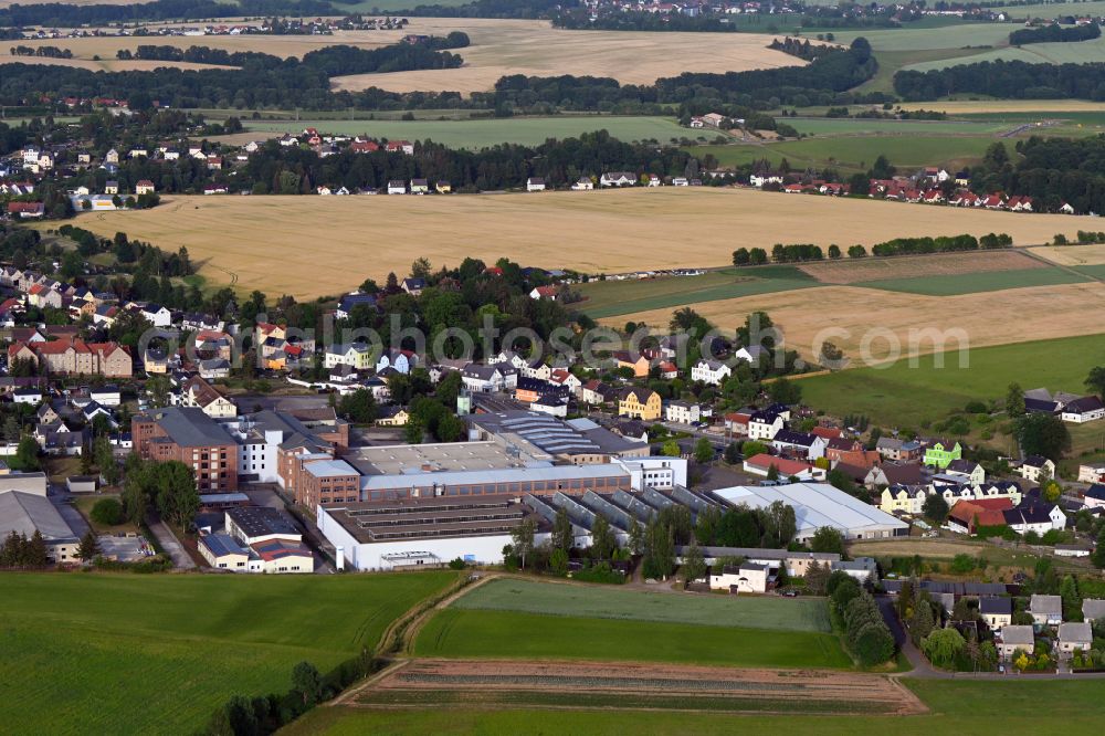 Aerial photograph Fraureuth - Building and production halls on the premises of Spindel- and Lagerungstechnik in Fraureuth in the state Saxony, Germany