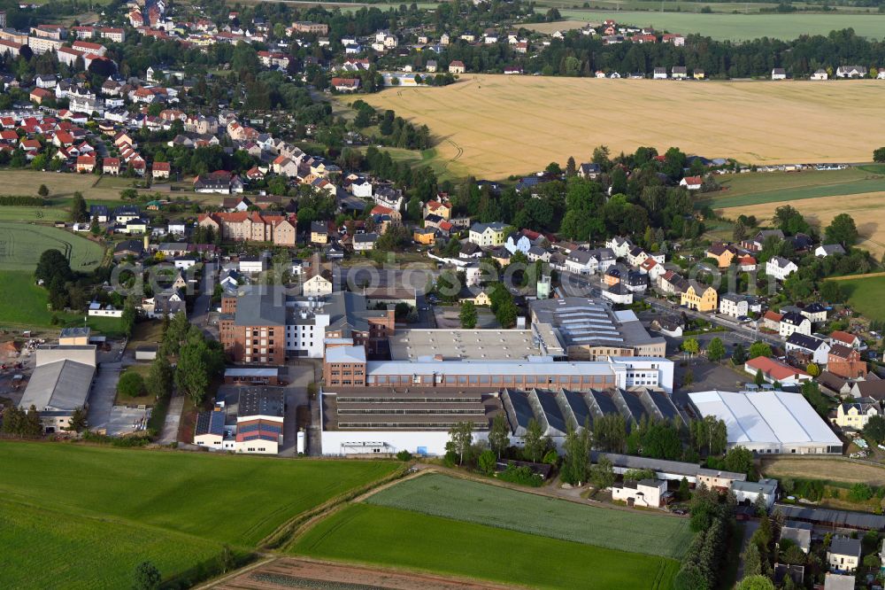 Aerial photograph Fraureuth - Building and production halls on the premises of Spindel- and Lagerungstechnik in Fraureuth in the state Saxony, Germany