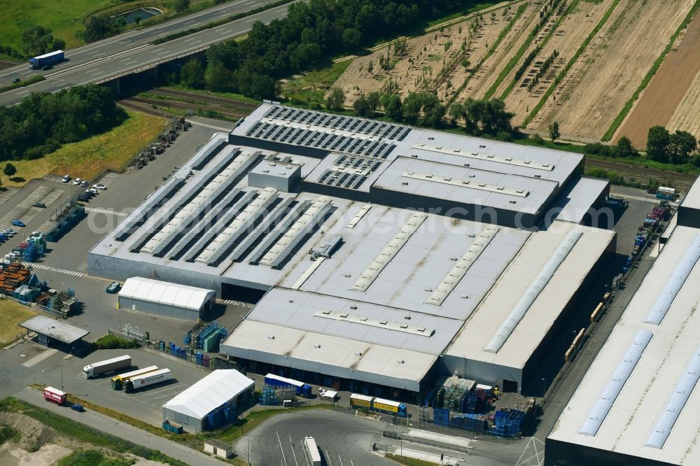 Aerial photograph Gera - Building and production halls on the premises of STAHLO Stahlservice GmbH & Co. KG on Rudolf-Loh-Strasse in Gera in the state Thuringia, Germany